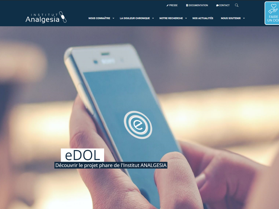 Page accueil Site web ANALGESIA